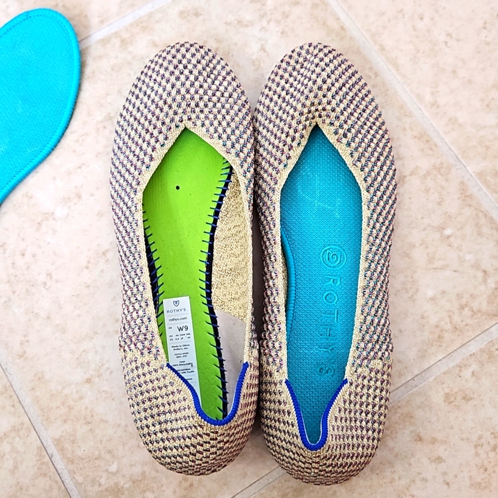 Rothy's Multi Metalic Flat Round Size 9